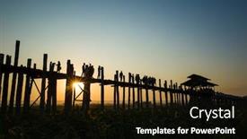  Presentation with bridge - Amazing PPT layouts having silhouette-of-u-bein-bridge backdrop and a black colored foreground