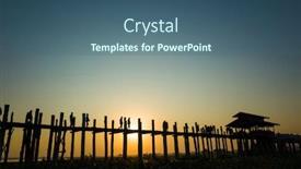  Presentation with bridge - Slide deck consisting of silhouette-of-u-bein-bridge background and a ocean colored foreground