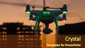  Presentation with quadcopter - Presentation featuring silhouette of unmanned aircraft system background and a tawny brown colored foreground