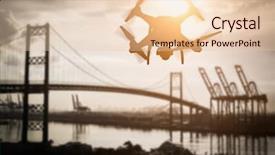  Presentation with drone quadcopter - Beautiful PPT theme featuring silhouette of unmanned aircraft system backdrop and a lemonade colored foreground