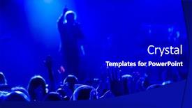  Presentation with blue neon - Theme enhanced with silhouette-of-unrecognizable-male-vocalist background and a  colored foreground