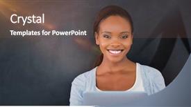  Presentation with black cat in front - Slide deck enhanced with silhouette of up arrow sign background and a tawny brown colored foreground