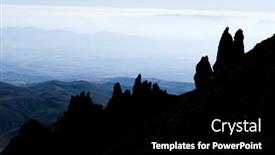  Presentation with blue mountain - Slide set consisting of silhouette-of-volcanic-mountain-top background and a black colored foreground