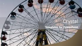  Presentation with wheel - PPT layouts having silhouette-of-wheel-attraction background and a gray colored foreground