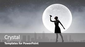  Presentation with sad woman silhouette - Presentation having silhouette of woman at night background and a  colored foreground