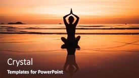  Presentation with surreal - Cool new slide set with silhouette-of-woman-practicing-yoga backdrop and a tawny brown colored foreground