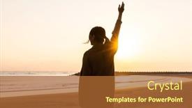  Presentation with rise - Theme with silhouette-of-woman-rise-up background and a red colored foreground