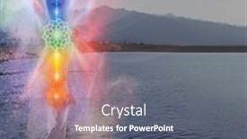  Presentation with sunset beach - Theme having silhouette-of-woman-sits and a gray colored foreground