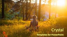  Presentation with yoga - Cool new slides with silhouette of yoga woman backdrop and a tawny brown colored foreground