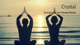  Presentation with sunset beach - PPT layouts featuring silhouette of young couple practicing background and a lemonade colored foreground