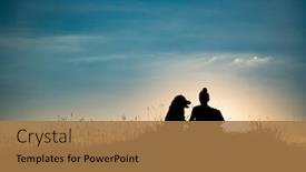  Presentation with dog cat sunset - Audience pleasing theme consisting of silhouette-of-young-woman backdrop and a coral colored foreground