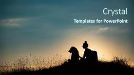  Presentation with sunset - Slide deck consisting of silhouette-of-young-woman background and a ocean colored foreground