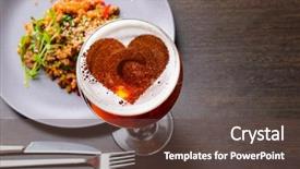  Presentation with beer foam - Cool new slides with silhouette on foam in beer backdrop and a tawny brown colored foreground