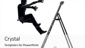  Presentation with worker safety - Slides enhanced with silhouette on white background background and a white colored foreground