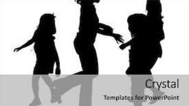  Presentation with children silhouette - Amazing presentation having silhouette over white with clipping path children dancing backdrop and a light gray colored foreground
