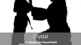  Presentation with martial arts - Presentation with silhouette over white with clipping path woman helping girl with martial arts background and a gray colored foreground