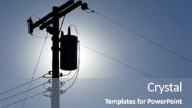  Presentation with electric meter - Amazing PPT layouts having electric meter - silhouette power lines back lit backdrop and a seafoam green colored foreground