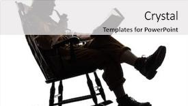  Presentation with sherlock holmes - Beautiful PPT theme featuring silhouette sitting in rocking chair backdrop and a white colored foreground