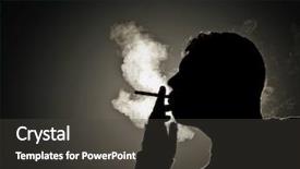  Presentation with smoke - PPT layouts consisting of silhouette smoker background and a dark gray colored foreground