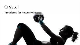  Presentation with fitness - Theme enhanced with silhouette studio isolated on white background and a white colored foreground