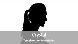  Presentation with anonymous - Cool new PPT theme with silhouette woman portrait concept backdrop and a gray colored foreground