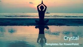  Presentation with sad woman silhouette - Cool new presentation design with silhouette young woman practicing yoga backdrop and a  colored foreground