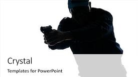  Presentation with american police - Cool new presentation with silhouetted afro american police officer backdrop and a white colored foreground