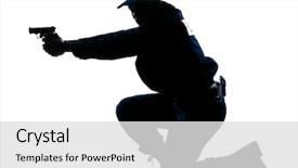  Presentation with american police - Slide deck with silhouetted afro american police background and a light gray colored foreground