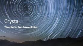  Presentation with star trails - Presentation design featuring silhouetted-mountains-with-circumpolar-star background and a ocean colored foreground