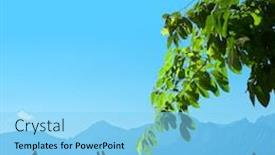  Presentation with people street - Slides having silhouetted people relaxing on street over blue sky and high mountains background and a light blue colored foreground