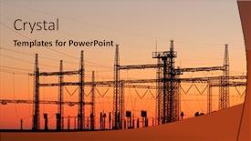  Presentation with power - Amazing slides having silhouetted power pylons against a red sky at sunset backdrop and a coral colored foreground