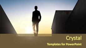  Presentation with business people silhouette - Presentation theme featuring male silhouettes - business and people concept background and a tawny brown colored foreground