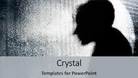  Presentation with worship religious silhouette - PPT theme with male silhouettes - person's silhouette behind textured glass background and a light gray colored foreground