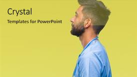  Presentation with special education young adult man - Slide deck with silhouettes nurses - adult hispanic doctor or surgeon background and a  colored foreground