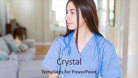  Presentation with nurse - Presentation theme with silhouettes nurses - beautiful young nurse woman wearing background and a light blue colored foreground