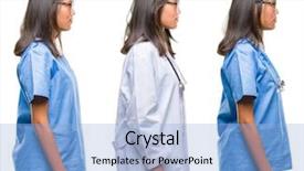  Presentation with doctor asian - Beautiful slide deck featuring silhouettes nurses - collage of asian young surgeon backdrop and a light blue colored foreground