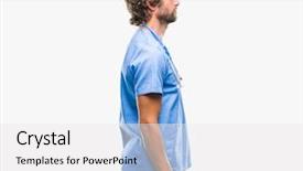  Presentation with man in nature - Presentation theme enhanced with silhouettes nurses - handsome hispanic surgeon doctor man background and a white colored foreground