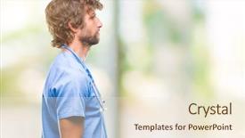  Presentation with man in nature - Theme with silhouettes nurses - handsome hispanic surgeon doctor man background and a cream colored foreground