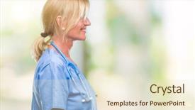  Presentation with nurse gawat darurat - Theme featuring silhouettes nurses - middle age blonde nurse surgeon background and a  colored foreground