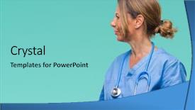  Presentation with nurse - Slides enhanced with silhouettes nurses - middle age senior nurse doctor background and a  colored foreground