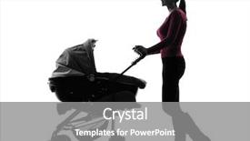  Presentation with baby in womb - Presentation consisting of silhouettes nurses - one caucasian woman prams baby background and a gray colored foreground