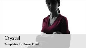  Presentation with baby bottle - Theme consisting of silhouettes nurses - one woman feeding bottle baby background and a light gray colored foreground