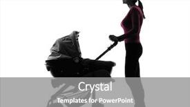  Presentation with baby in womb - PPT layouts consisting of silhouettes nurses - one woman prams baby looking background and a gray colored foreground