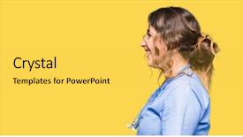  Presentation with medical - PPT theme featuring silhouettes nurses - young adult doctor woman wearing background and a  colored foreground