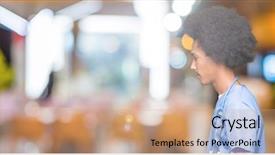  Presentation with doctor african - Presentation design with silhouettes nurses - young african american doctor man background and a coral colored foreground