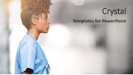  Presentation with breastfeeding and african american - Presentation design featuring silhouettes nurses - young african american doctor woman background and a light gray colored foreground