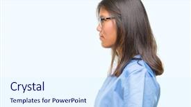  Presentation with doctor asian - Slide deck featuring silhouettes nurses - young asian doctor woman background and a sky blue colored foreground