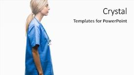  Presentation with teamwork nurse doctor - Audience pleasing slide deck consisting of silhouettes nurses - young beautiful blonde doctor surgeon backdrop and a  colored foreground
