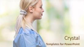  Presentation with ideas opthalmic surgeon - Slides featuring silhouettes nurses - young blonde surgeon doctor woman background and a  colored foreground