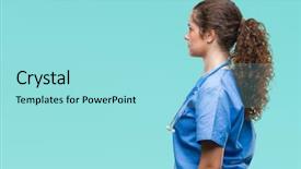  Presentation with doctor - Beautiful slides featuring silhouettes nurses - young brunette doctor girl wearing backdrop and a arctic colored foreground